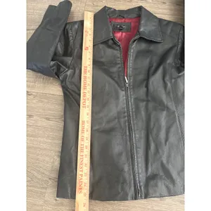 Colebrook Classics Black Genuine Nappa Leather Zip Up Jacket Womens Large L thumbnail 9