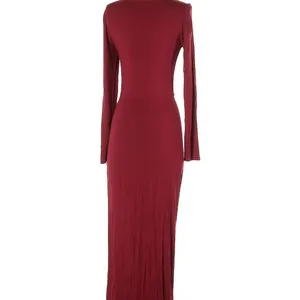 CQ by CQ High/Low Burgundy Goddess Draped Dress thumbnail 8