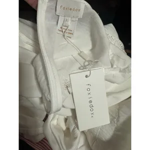 Foxiedox White Embroidered Lace Romper NWT Size L Cottagecore thumbnail 6