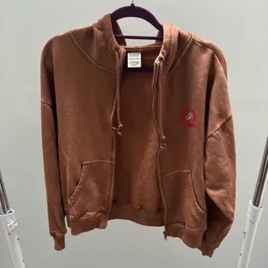 Victoria’s Secret PINK Rust Brown Zip Up Hoodie with Red Logo thumbnail 4
