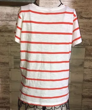 Madewell Whisper Red Striped V Neck Tee crewneck bright ivory/red size s… thumbnail 10