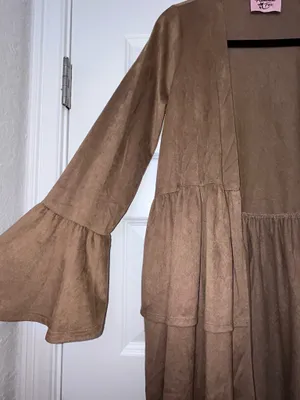 Prominent Fox Boutique Open Front Ruffle Bell Sleeve Boho Western Cardigan Top Size S thumbnail 5