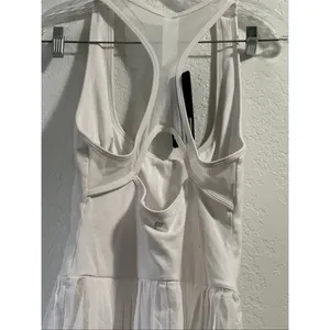 Fabletics white one piece tennis skirt dress gym new with tag L thumbnail 2