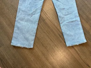 Abercrombie and Fitch Asymmetrical Button Light Wash Denim Jeans: Size 14 thumbnail 7