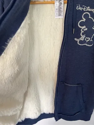 Disney Women’s Zip-Up Hoodie in Navy with White Mickey Outline thumbnail 6