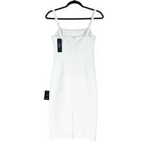 NWT Lulus Guessing Game Sleeveless Square Neck Bodycon Knee Length Dress M White thumbnail 6