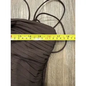 ASOS Design Tall Women's mesh corset detail‎ maxi dress Brown Size 8 thumbnail 7