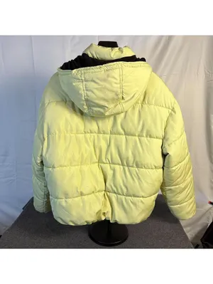 iets frans... Lime Hooded Puffer Jacket Yellow Size M thumbnail 2