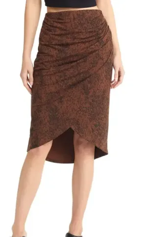 Open Edit Boho Brown Tulip Hem Flowy Knee Length Festival Earthy Skirt S NWT thumbnail 1