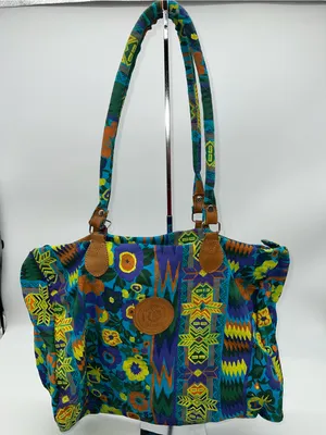 Handmade Victorian Garden Floral Cotton Canvas Tote Large Zippered Shoulder Bag thumbnail 1