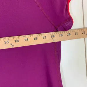 Nike Fit Dry Womens Large Purple Red Mesh Trim Athletic Training T-Shirt Gym Run thumbnail 5