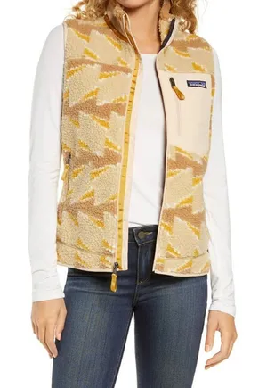 Patagonia Classic Retro-X Fleece Vest take root natural women's size small 23083 thumbnail 1