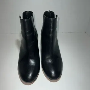 Aldo Dominica Black Leather Block Heel Ankle Booties with Tassel Zipper Size 8 thumbnail 4