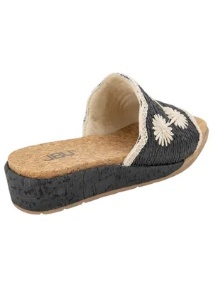 NWT JBU By Jambu Comfort Casual Fashion Slip On Wedge Sandal Black / White 9.5M thumbnail 3