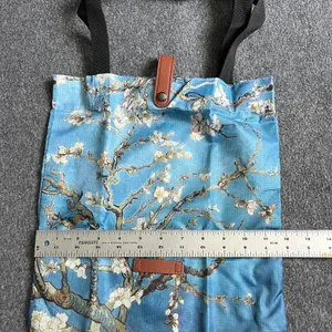 polyester Oil Painting Van Gogh Print Tote Reusable Shopping Bag Almond Blossom thumbnail 2