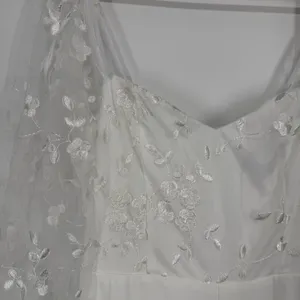 Lulus White Mesh Overlay Embroidered Jumpsuit Size M Bridal Bachelorette Wedding thumbnail 5