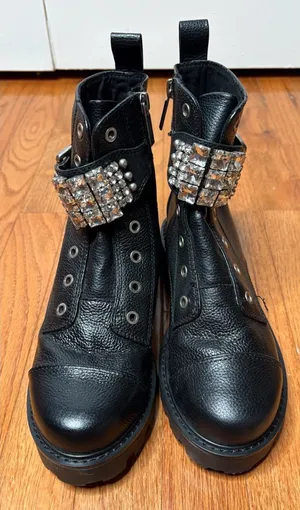 Karl Lagerfeld‎ Black Studded Boots Size 6 NWOT thumbnail 1