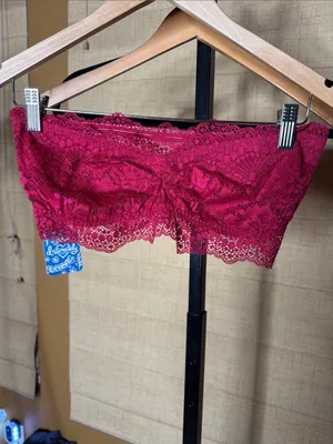 NWT Free People Intimately Lacey Looks Bandeau Bra Burgundy Lace Size Small thumbnail 4
