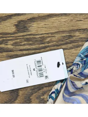NWT Guess Sleeveless Gaelle Crop Top W5GH74WH9Z2 Fiji Palm Print Blue Multi M thumbnail 12