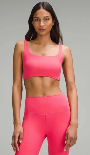 Lululemon Pink‎ Square Neck Sports Bra Size 4 thumbnail 1