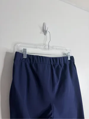 NEW T By Talbots Luxe Comfort Straight Leg Travel Pants Ankle Zipper Navy Medium thumbnail 9