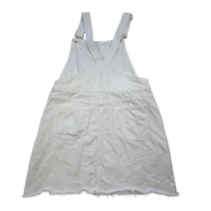 Envy White Denim Overall Skirt Womens Small‎ Pinafore Dress Mini Festival Boho thumbnail 2