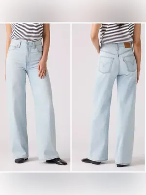 Levi’s Ribcage wide leg jeans linen and denim NEW 26 thumbnail 3