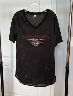 Zoozatz South Carolina Gamecocks Black Mesh V-Neck Jersey thumbnail 1