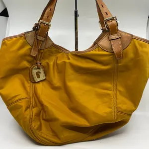 Dooney & Bourke XL Yellow Brown Nylon Shoulder Bag thumbnail 11