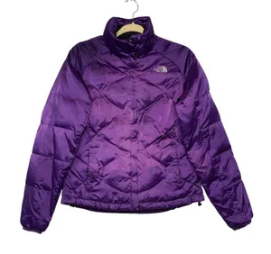 The North Face Womens 550 Down‎ Puffer Jacket Purple Diamond Quilted Small thumbnail 1