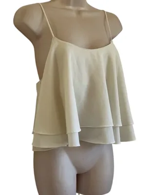 Free People Tropical Wave Tie-Back Layered Ruffle Crop Top | Cream - Small thumbnail 9