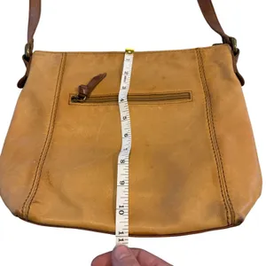 The‎ Sak Tan Brown Leather Crossbody Bag Medium Messenger Purse Zip Pocket Boho thumbnail 5