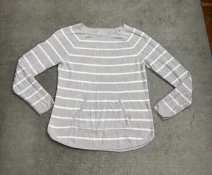 Barefoot Dreams CozyChic Lite Striped Raglan Pullover Tan thumbnail 1