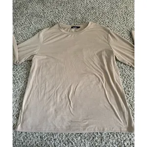 Trendy Queen Women's Oversized Tan‎ Thumb Hole Long Sleeve Tee Size Large thumbnail 3