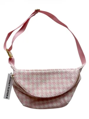 NWT Stoney Clover Lane Quilted Jumbo Fanny Pack Pink Houndstooth thumbnail 2
