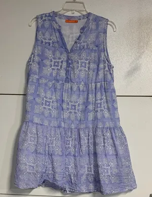Oliphant Tuckernuck Blue Mini Dress Cotton Large thumbnail 2
