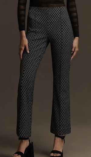 Maeve by Anthropologie The Margot‎ Argyle Kick Flare Crop Pull On Pants thumbnail 1