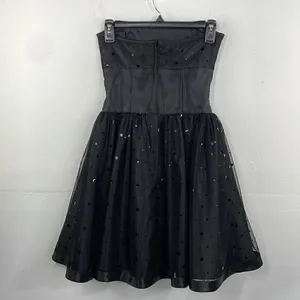 Jessica McClintock For Gunne Sax Black Strapless Netted Embellished Dress 3 thumbnail 5