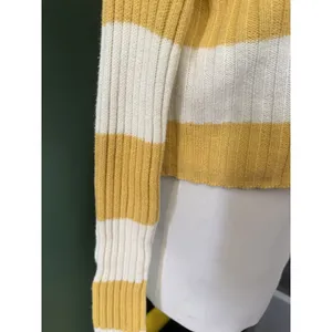 American Eagle Yellow Striped Cardigan Sweater Womens XS Crop Y2K Vibes Preppy thumbnail 4