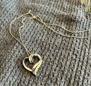 Heart 925 Sterling Silver necklace plus pendant beautiful thumbnail 1