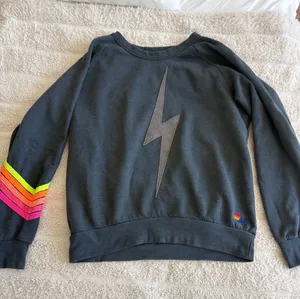 Aviator nation charcoal and neon bolt crewneck medium thumbnail 1