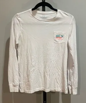 Vineyard Vines White Graphic T-Shirt Long Sleeve Top Size XS thumbnail 1