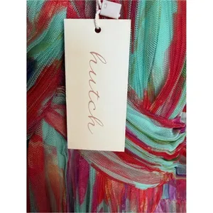 Hutch Corene Strapless Floral Tulle Pleated Maxi Dress Pink Multi Size 20W NWT thumbnail 4