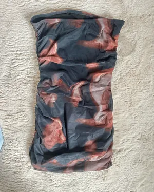 Women's Strapless Ruched Mini Dress, Lined Print Mesh thumbnail 6