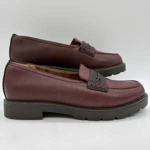 Cobb Hill by Rockport Womens 6.5 Janney Penny Loafers Burgundy Leather Lug Sole thumbnail 2