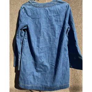 Free People Dreaming Of Denim Hendrix Tunic Oversized Women’s Sz S Denim Blue thumbnail 6