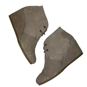 TOMS Womens Desert Wedge Taupe Suede Lace Up Ankle Booties Size 8 thumbnail 5