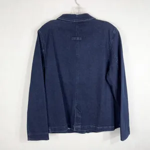 Isaac Mizrahi Medium Denim Jacket Navy Blue Hot Pink Accents‎ Button Down 302 thumbnail 2