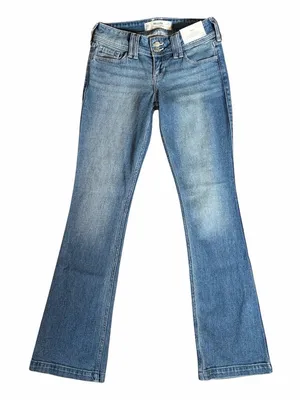 Hollister Ultra Low Rise Boot Cut Jeans Embroidered back NWT thumbnail 1