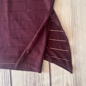 Athleta Max Out Chi Burgundy Sheer Stripe Side Tie Tank Top thumbnail 6
